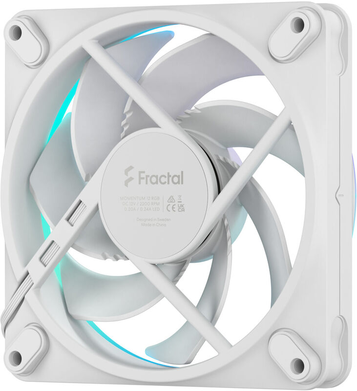 Ventilador Fractal Design Momentum 12 120mm 2200RPM 8 Pinos RGB Blanca image number 5