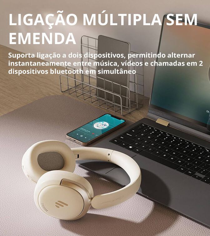 Auriculares Edifier Atom Max ANC Bluetooth Marfil image number 4