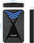 Caja Externa HDD Gaming Tooq 2.5" SATA (9,5mm) - USB 3.0 / 3.1 Gen 1 Negro LED Azul image number null