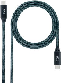 Cabo USB 3.2 Gen2x2 Nanocable 20Gbps 5A/100W 4K@60Hz USB-C M/M 2 M Gris/Negro