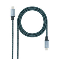 Cable USB 3.2 Gen2x2 Nanocable 20Gbps 5A/100W 4K/60HZ USB-C M/M 1.5 M Gris/Negro