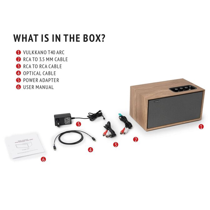 Altavoces Hi-Fi Vulkkano T40 ARC 40W Bluetooth HDMI ARC Marrones image number 6