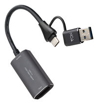 Capturadora de V&iacute;deo/&Aacute;udio Nanocable HDMI 4K/30Hz USB-C/USB-A