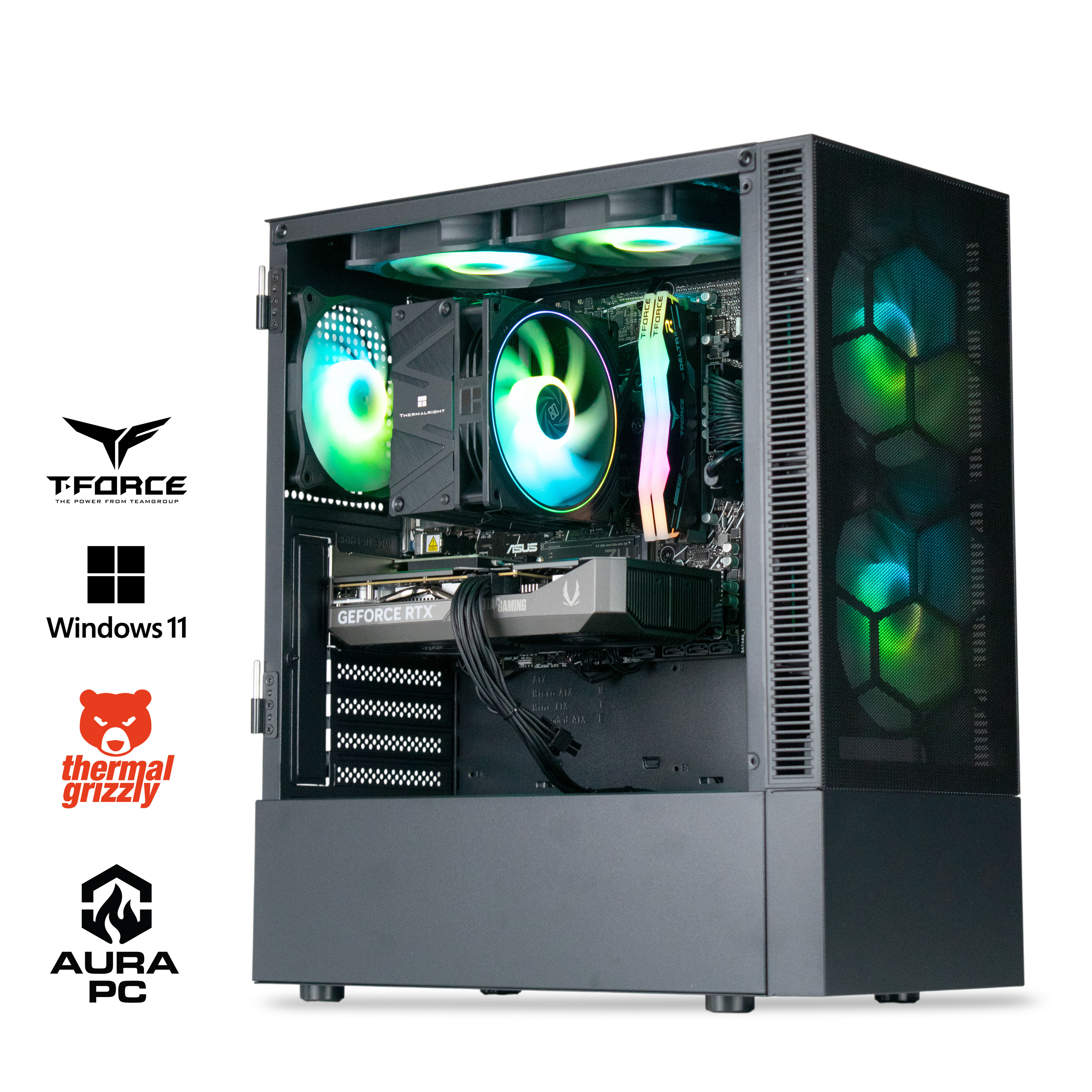 Ordenador AURA Gamer-PC Ryzen 5 7500F 16GB DDR5 512GB RTX 5060 WiFi W11