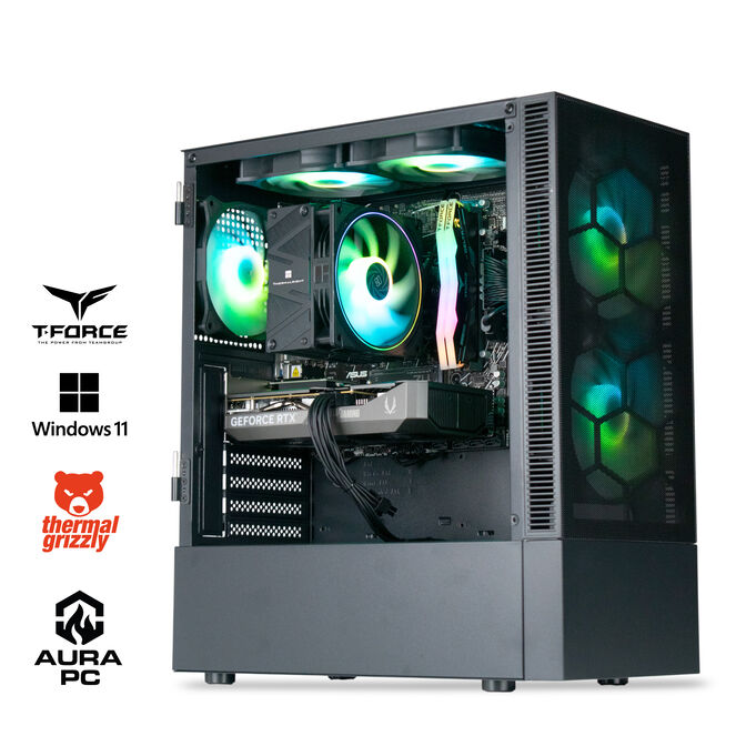 Ordenador AURA Gamer-PC Ryzen 5 7500F 16GB DDR5 512GB RTX 5060 WiFi W11 Bonus