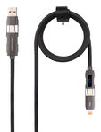 Cable USB 2.0 27W c/ Display Nanocable USB-C/USB-A/M > Lightning/USB-C/M 1 M image number null