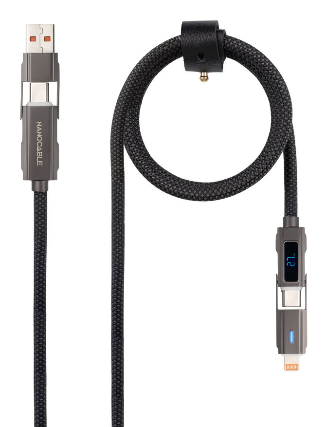 Cable USB 2.0 27W c/ Display Nanocable USB-C/USB-A/M > Lightning/USB-C/M 1 M image number 1