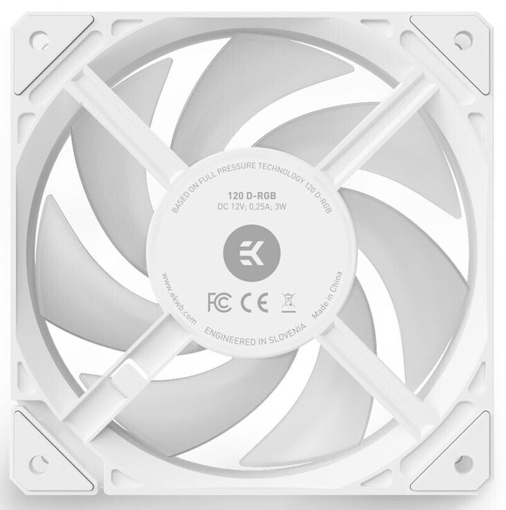 EK Water Blocks Loop Fan FPT 120 D-RGB Carcasa del ordenador Ventilador 12 cm Blanco 1 pieza(s) image number 2