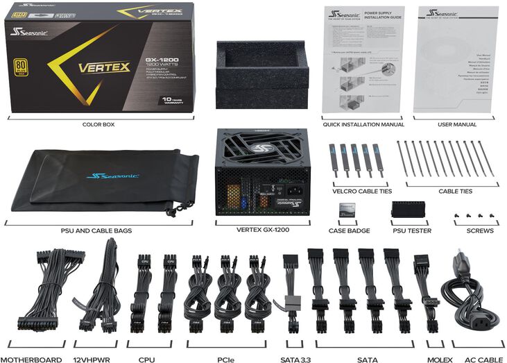 Fuente Modular Seasonic Vertex GX 1200W 80+ Gold image number 6