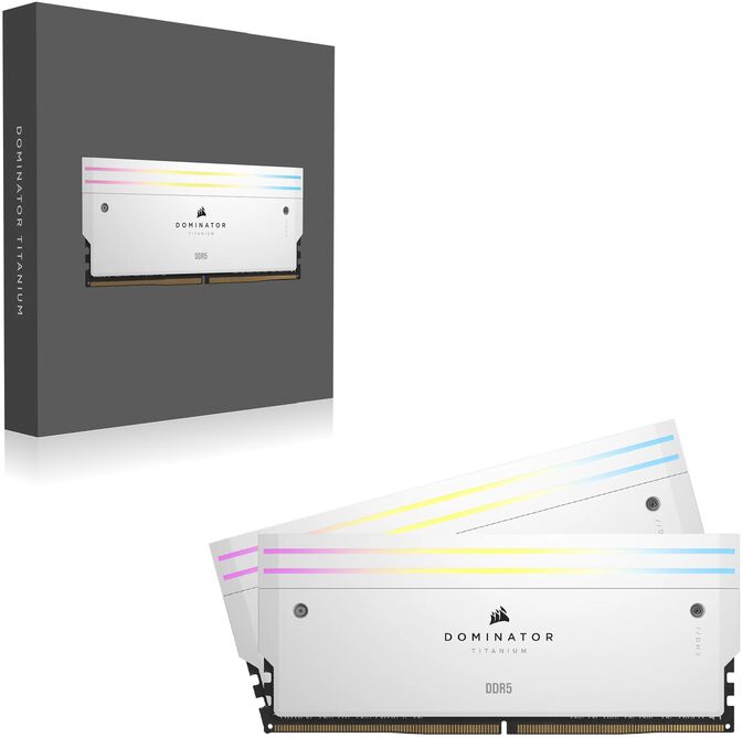 Corsair Kit 32GB (2 x 16GB) DDR5 6400MHz Dominator Titanium RGB White CL32 image number 12