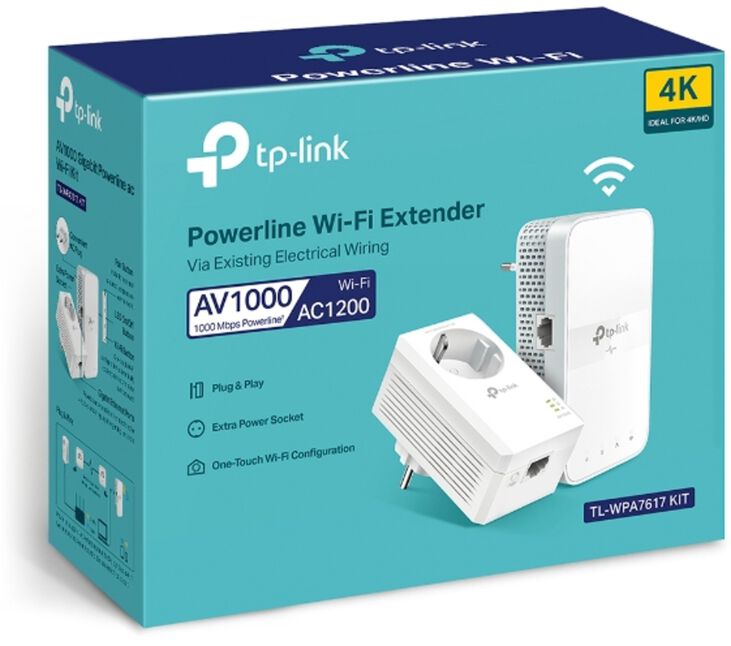 Repetidor TP-Link AV1000 TL-WPA7617 Kit Gigabit Repetidor AC1200 Wi-Fi image number 2