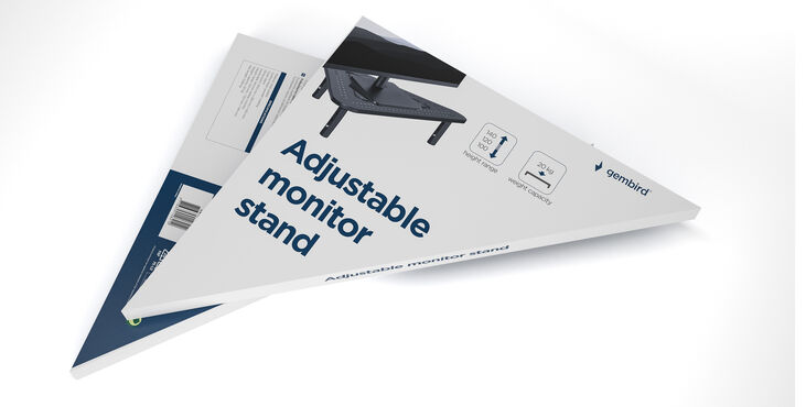 Soporte Elevador Gembird MS-TABLE-02 Triangular Ajustable Negro Até 20Kg image number 1