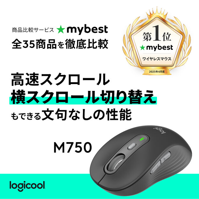 Rat&oacute;n Logitech Signature M750 L 4000DPI Wireless/Bluetooth Grafito image number 1