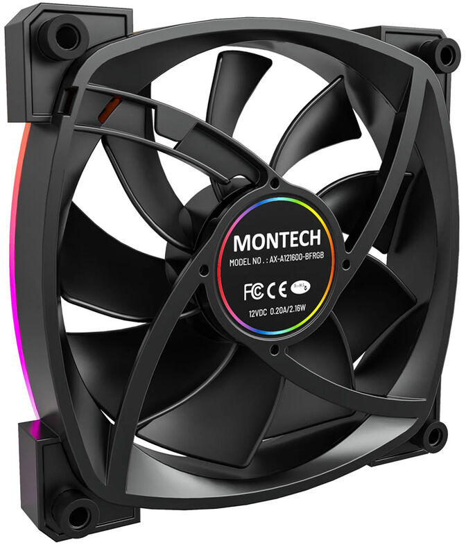 Ventilador Montech AX120 PWM ARGB PWM 120mm Negro (Pack 3) image number 3