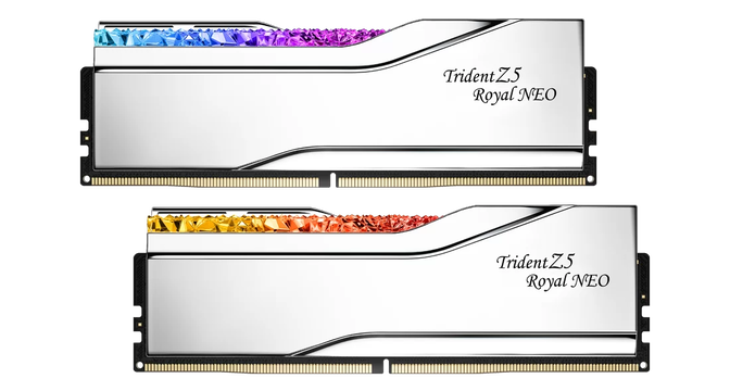 G.Skill Kit 32GB (2 x 16GB) DDR5 6000MHz Trident Z5 Royal Neo RGB EXPO CL28 Silver image number 0