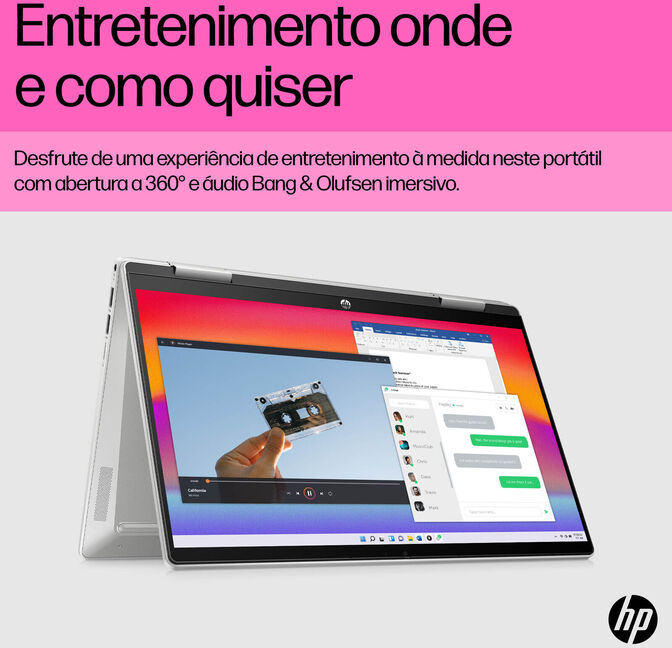 HP Pavilion x360 2-in-1 Laptop 14-ek1025np Intel&reg; Core&trade; i7 i7-1355U H&iacute;brido (2-en-1) 35,6 cm (14") Pantalla t&aacute;ctil Full HD 16 GB DDR4-SDRAM 512 GB SSD Wi-Fi 6 (802.11ax) Windows 11 Home Plata image number 2