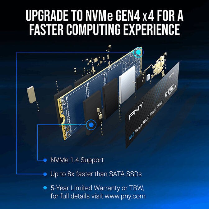 SSD PNY CS2241 4TB Gen4 M.2 NVMe (5000/4200MB/s) image number 3