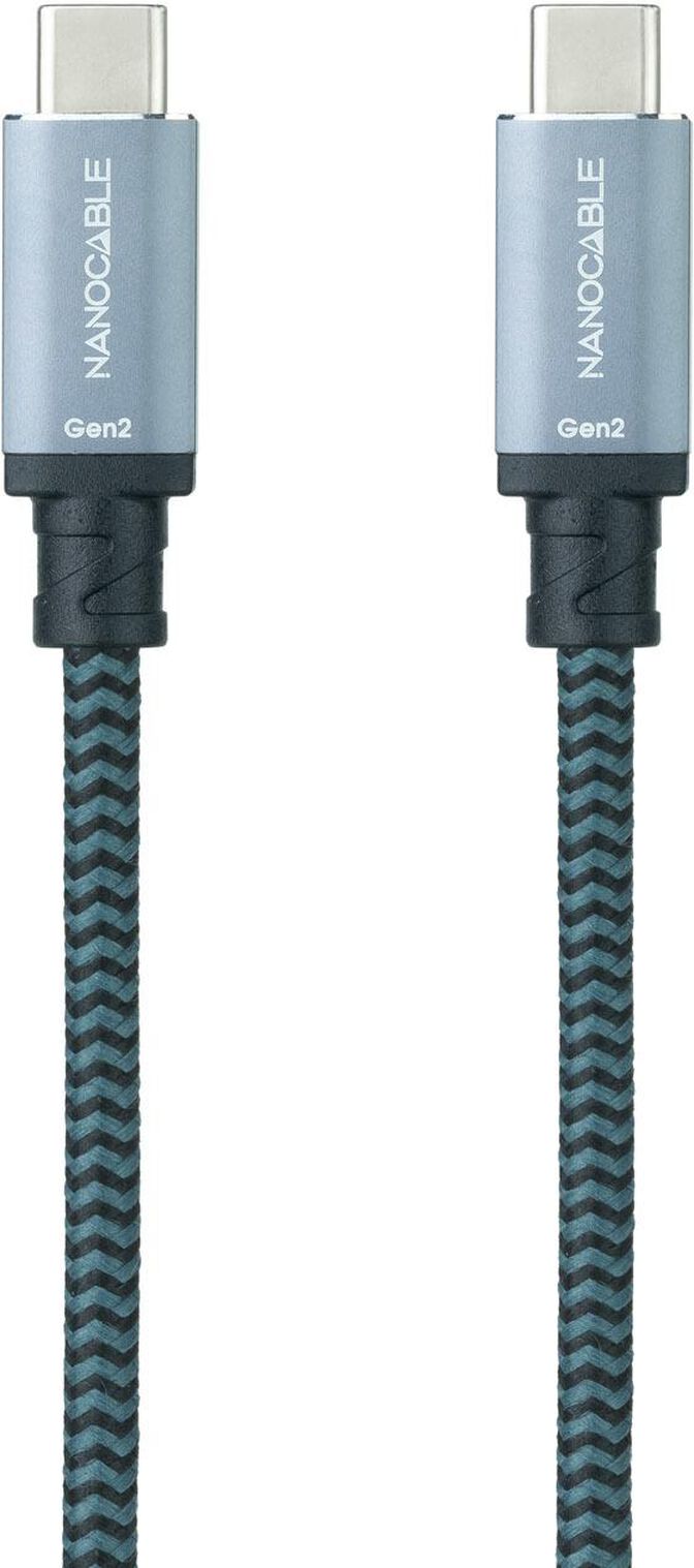 Cable USB 3.2 Gen2x2 Nanocable 20Gbps 5A/100W 4K/60HZ USB-C M/M 3 M Gris/Negro image number 1