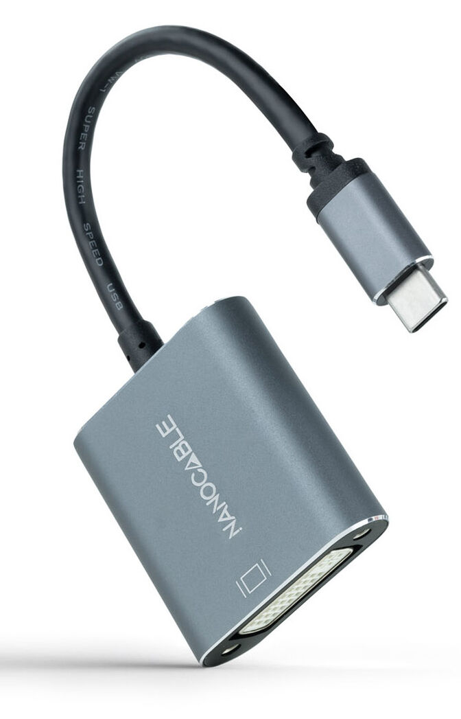 Adaptador NanoCable USB-C para DVI-D 15 CM Gris image number 1
