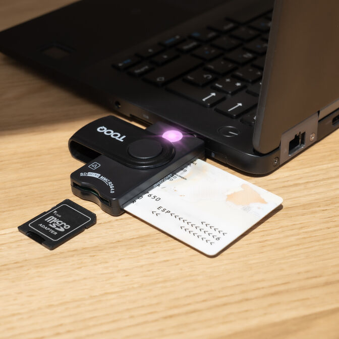 Lector de Tarjetas Tooq DNIE, SIM, SD/TF, USB-A, Negro image number 4