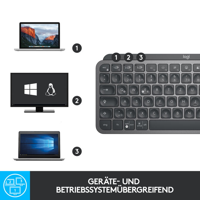 Teclado Logitech MX Keys Mini Bluetooth Grafito (US) image number 16