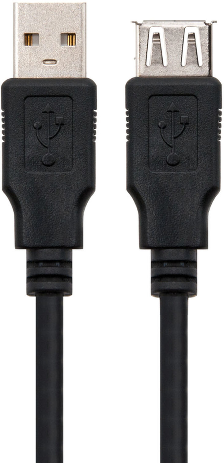 Cable USB 2.0 Nanocable USB-A M/F 3 M Negro image number 1