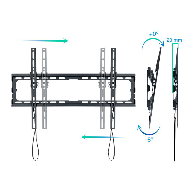 Soporte de Pared Tooq Tilt 37" a 80" Max. 45Kg Negro image number 4