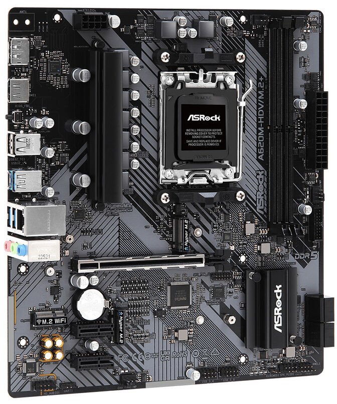 Asrock A620M-HDV/M.2+ AMD A620 Z&oacute;calo AM5 micro ATX image number 2