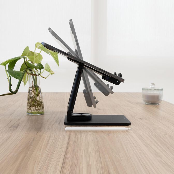 Soporte Mesa Tooq Girat&oacute;rio Ajustable p/ Tablet Max. 13" Negro image number 1