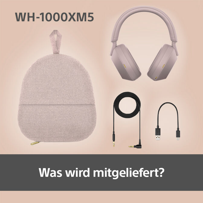 Auriculares Inal&aacute;mbricos Sony WH-1000XM5 Bluetooth con ANC NFC Rosa image number 5