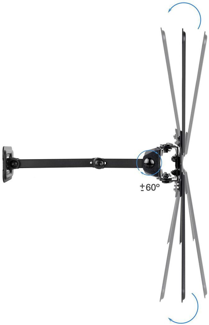 Soporte de Parede Tooq Tilt e Girat&oacute;nrio 13" a 55" 67-275 mm Max. 25kg Negro image number 2