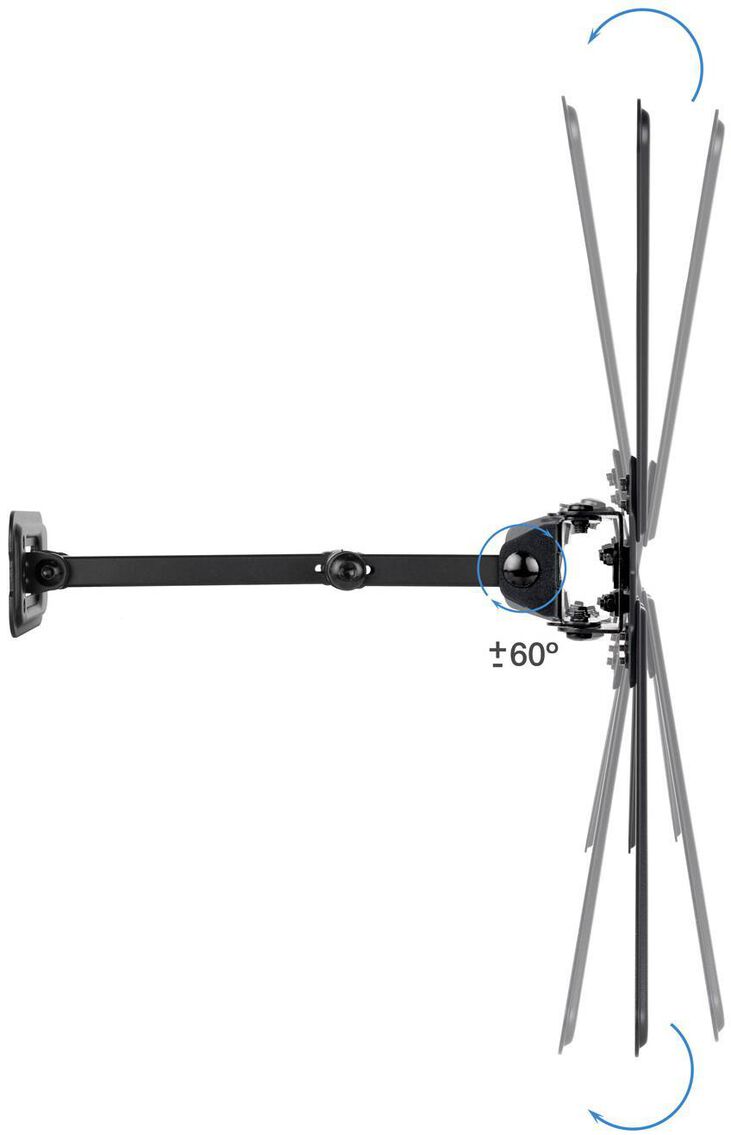 Soporte de Parede Tooq Tilt e Giratónrio 13" a 55" 67-275 mm Max. 25kg Negro image number 2