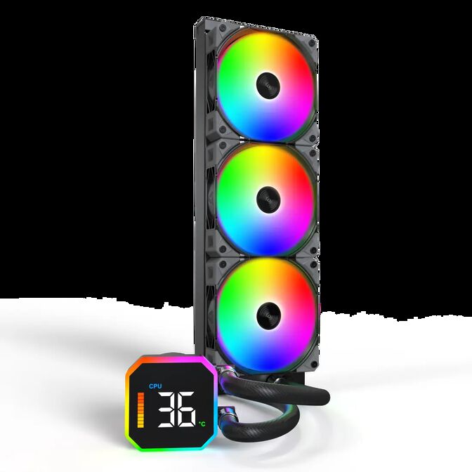 Water Cooler CPU Montech HyperFlow Digital 360mm Preto image number 0