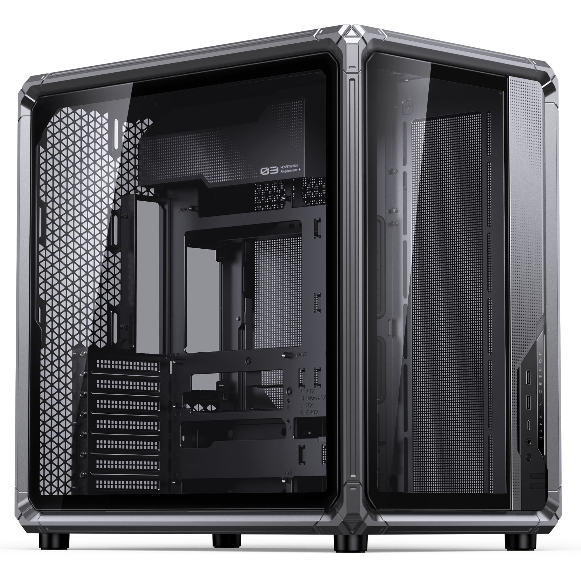 Caja ATX Jonsbo X400 Vidrio Templado Curvo Gris