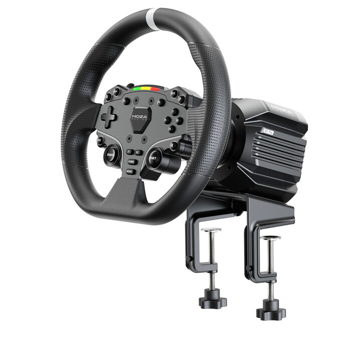 Conjunto MOZA Racing R5 Pro ( Base Volante Direct Drive R5 Pro + Volante ES + Pedais SR-P Lite2 + Soporte de Mesa R5) image number 5
