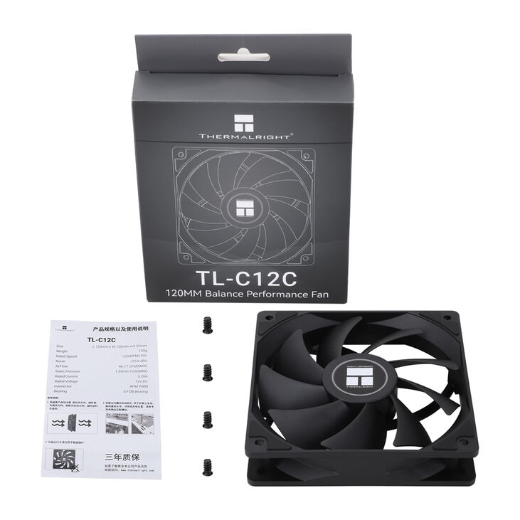 Ventilador Thermalright TL-C12C PWM Preto 120mm (Pack 3) image number 8