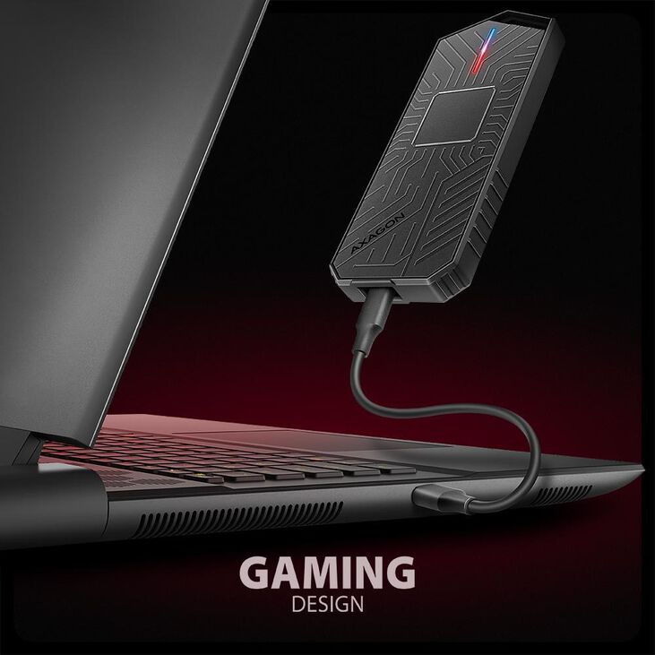 Caja SSD AXAGON EEM2-GAM USB-C 3.2 Gen 2 10Gbps - M.2 NVMe/SATA SSD GAME 30-80mm ALU box image number 4