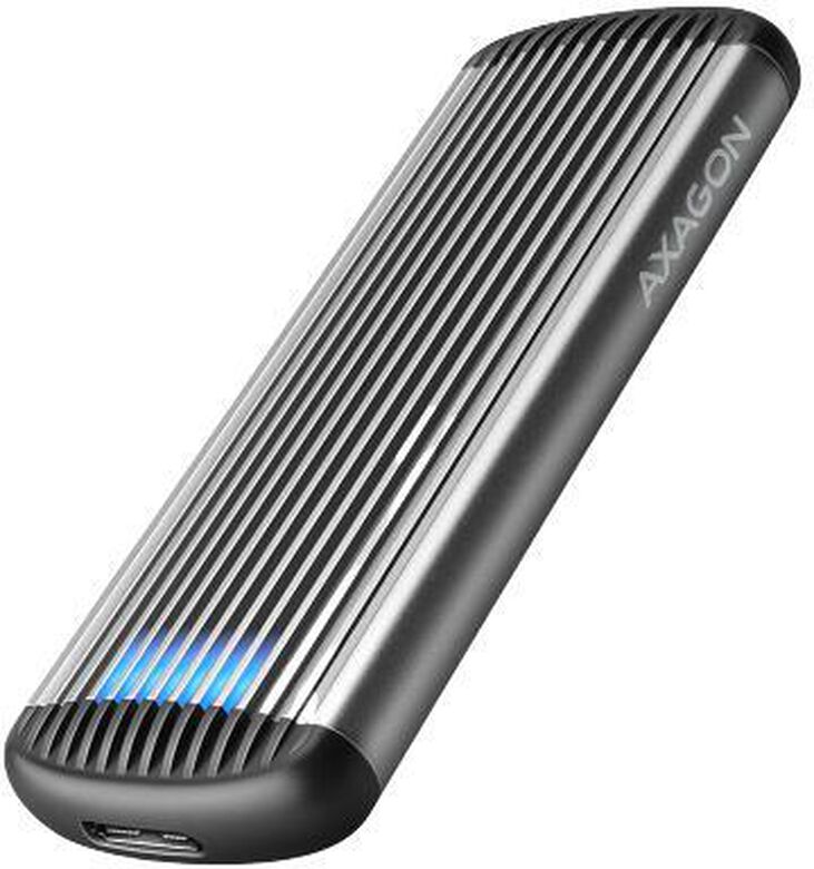 Caja SSD AXAGON EEM2-SA USB micro-B 3.2 Gen 1 - M.2 SATA SSD 30-80mm screwless RIBBED box image number 0