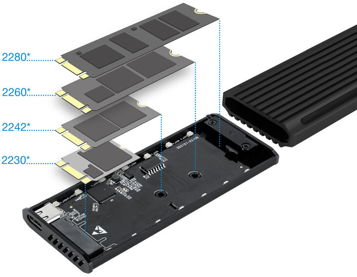 Caja Externa SSD Tooq M.2 NGFF/NVMe SSD - USB 3.1 Gen 2 USB-C RGB image number 3