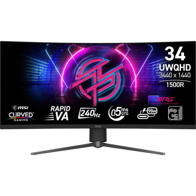 Monitor Curvo MSI 34" MPG MAG 346CQRF X24 Rapid VA W-LED UWQHD 21:9 240Hz VESA Adaptive Sync image number 0