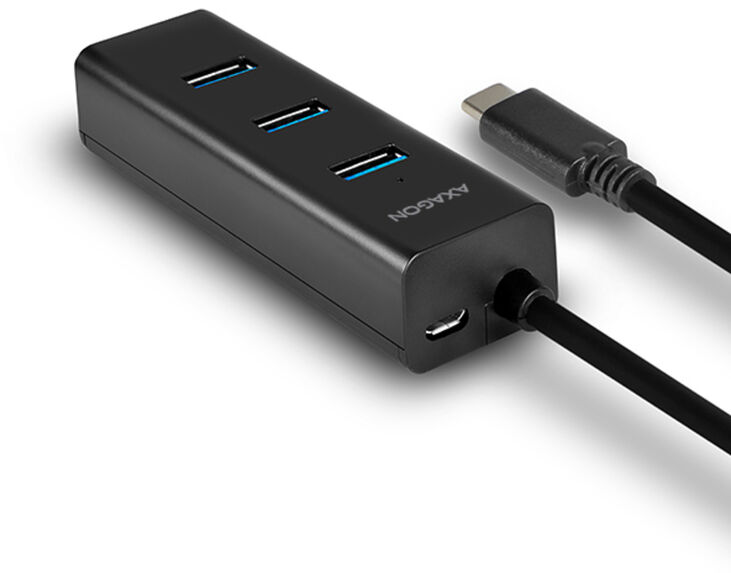 HUB de cargamento AXAGON HUE-S2C 4x USB3.0, MicroUSB Charging Connector, Type-C image number 1