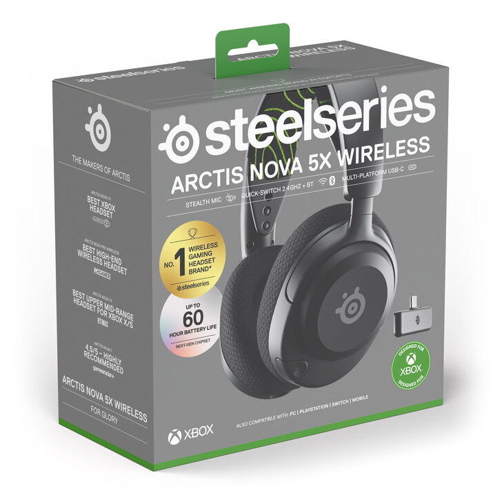 Auriculares SteelSeries Arctis Nova 5X Wireless/Bluetooth Negro image number 8