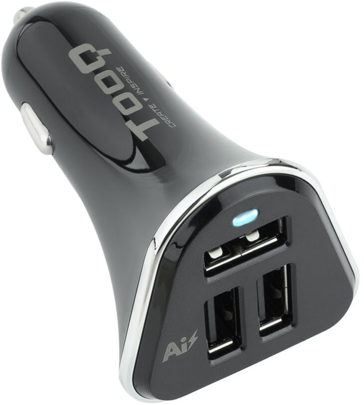 Cargador de Isqueiro Tooq 3x USB 5V/5.2A Negro image number 0
