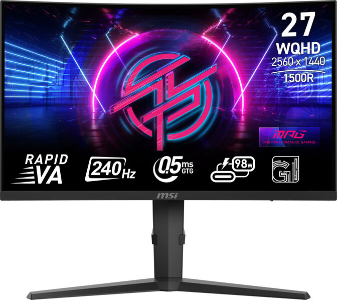 Monitor Curvo MSI 27" MPG 275CQRXF VA WQHD 16:9 240Hz FreeSync Premium HDR400 (0.5ms) image number 1