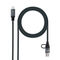 Cable USB 3.2 Gen2x2 Nanocable 20Gbps 5A/100W 4K/60HZ USB-C M/USB-A/M 2 M Gris/Negro