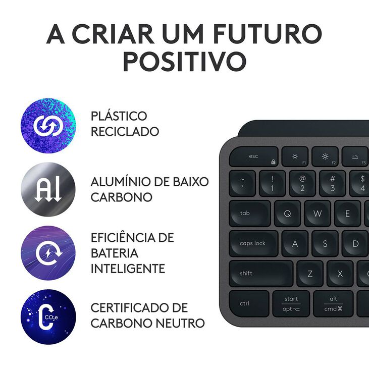 Teclado Logitech MX Keys S Bluetooth (PT) Graphite image number 2