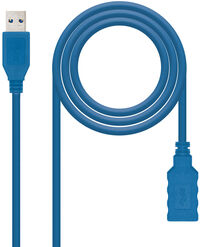 Cable USB 3.0 Nanocable USB-A M/F 1 M Azul