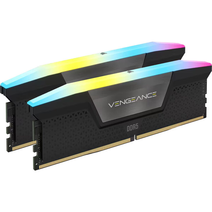 Corsair Kit 32GB (2 x 16GB) DDR5 6000MHz Vengeance RGB Black CL36 (rev2) image number 1