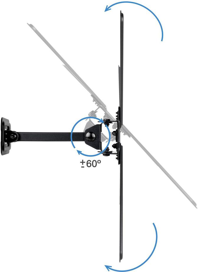 Soporte de Pared Tooq Tilt e Girat&oacute;nrio 13" a 55" 67-199 mm Max. 25kg Negro image number 3