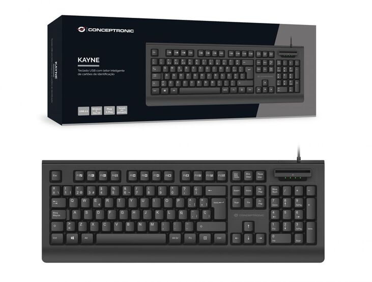 Teclado Conceptronic KAYNE01PT Preto (PT) image number 3